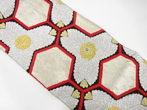 アンティーク　松皮菱模様織り出し袋帯(材料)